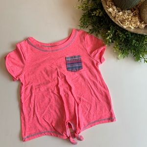 Girls Hot Pink Tie Front Shirt